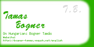 tamas bogner business card